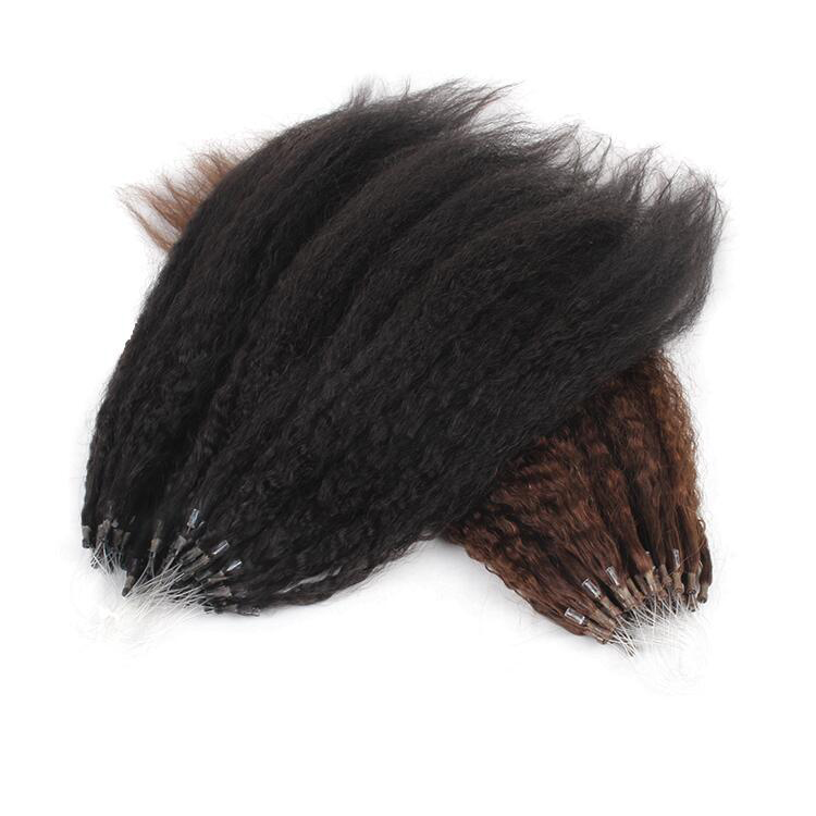 Кудрявые прямые Remy Micro Ring натуральные человеческие волосы Micro Link расширения