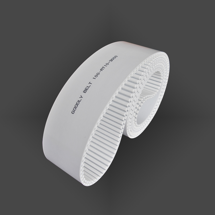 High quality endless AT10 teeth jointing steel wire white Polyurethane timing PU synchronous belt