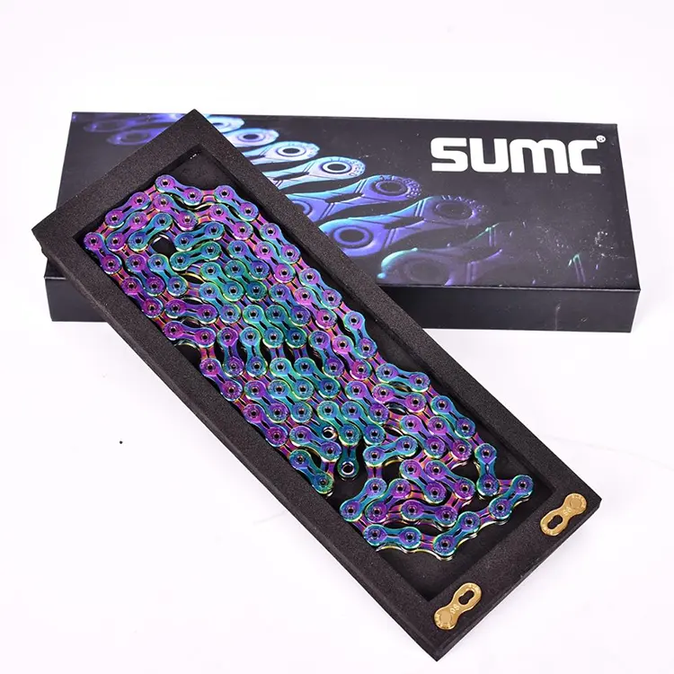 SUMC 9/10/11/12 Speed colored Bicycle Chain Full hollow Mountain/Road Bike Chain