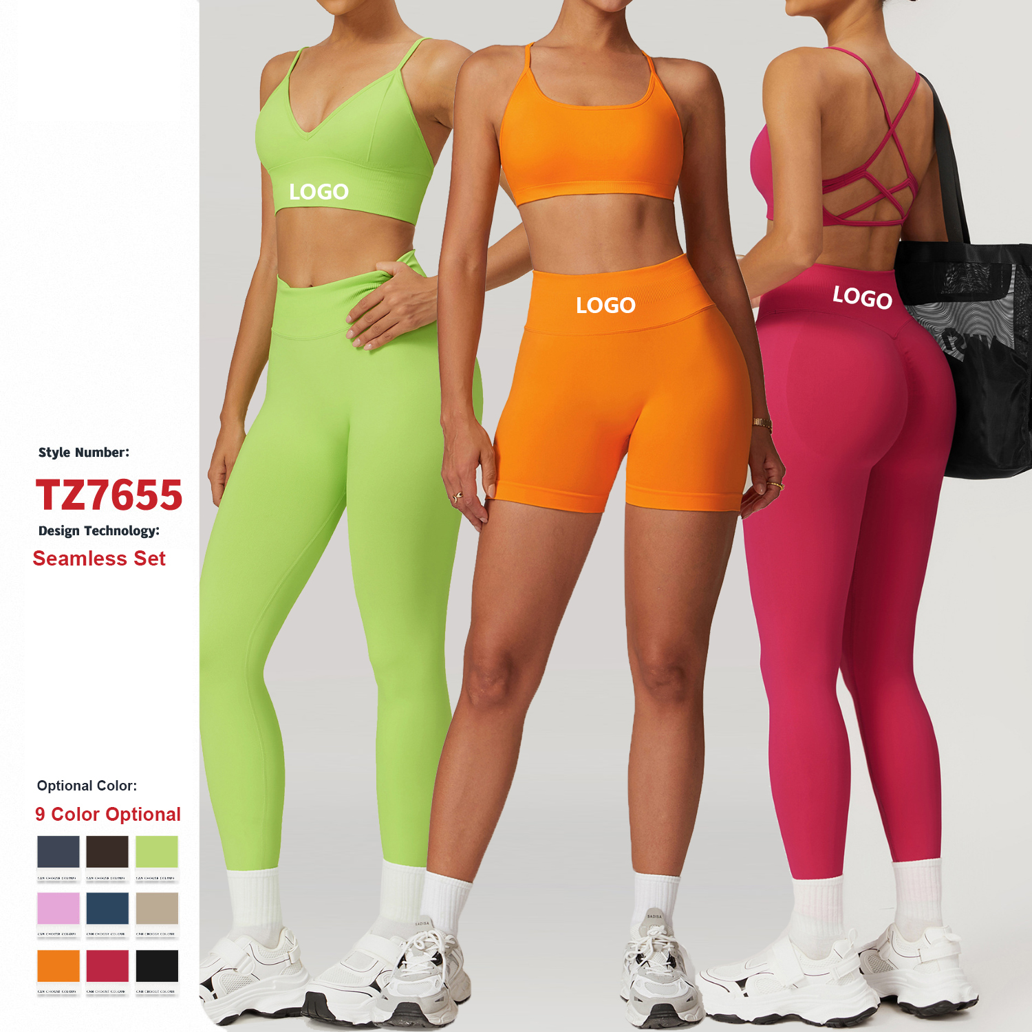 7655 Quick-Drying Seamless Backless Workout Active Wear Gym Clothes Suit Women Hip Lifting Fitness Running Tight Yoga Suit