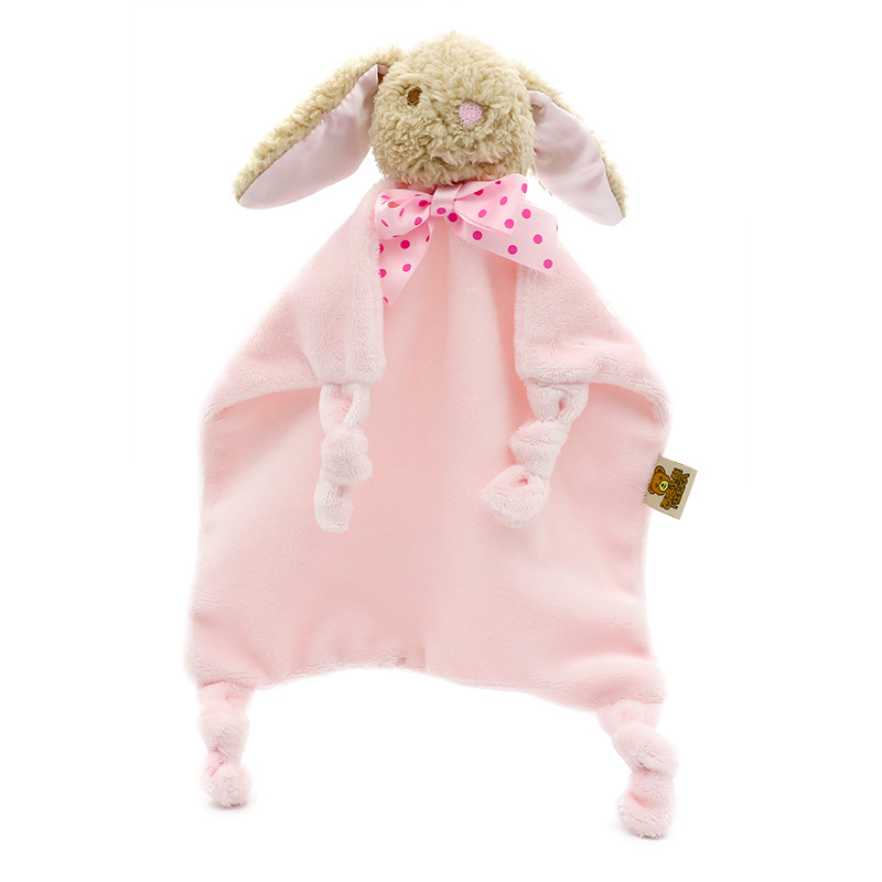 Newborn Baby Soothing Towel Plush Pink Rabbit Newborn Baby Saliva Hand Grab Towels