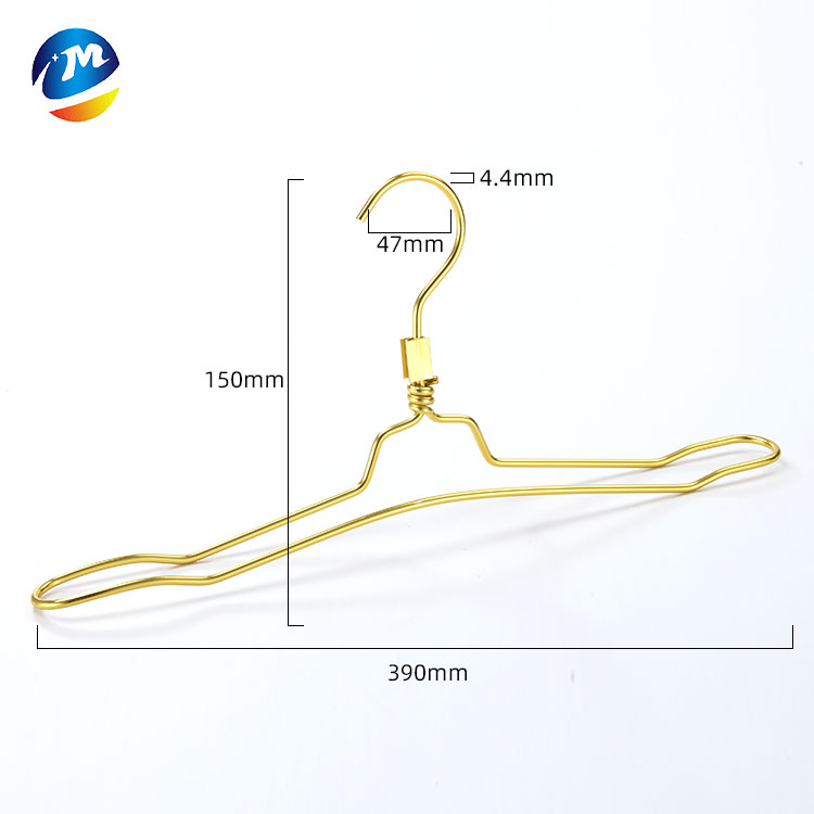 multi function double shoulder metal wire hangers aluminum alloy gold clothes hanger with notches