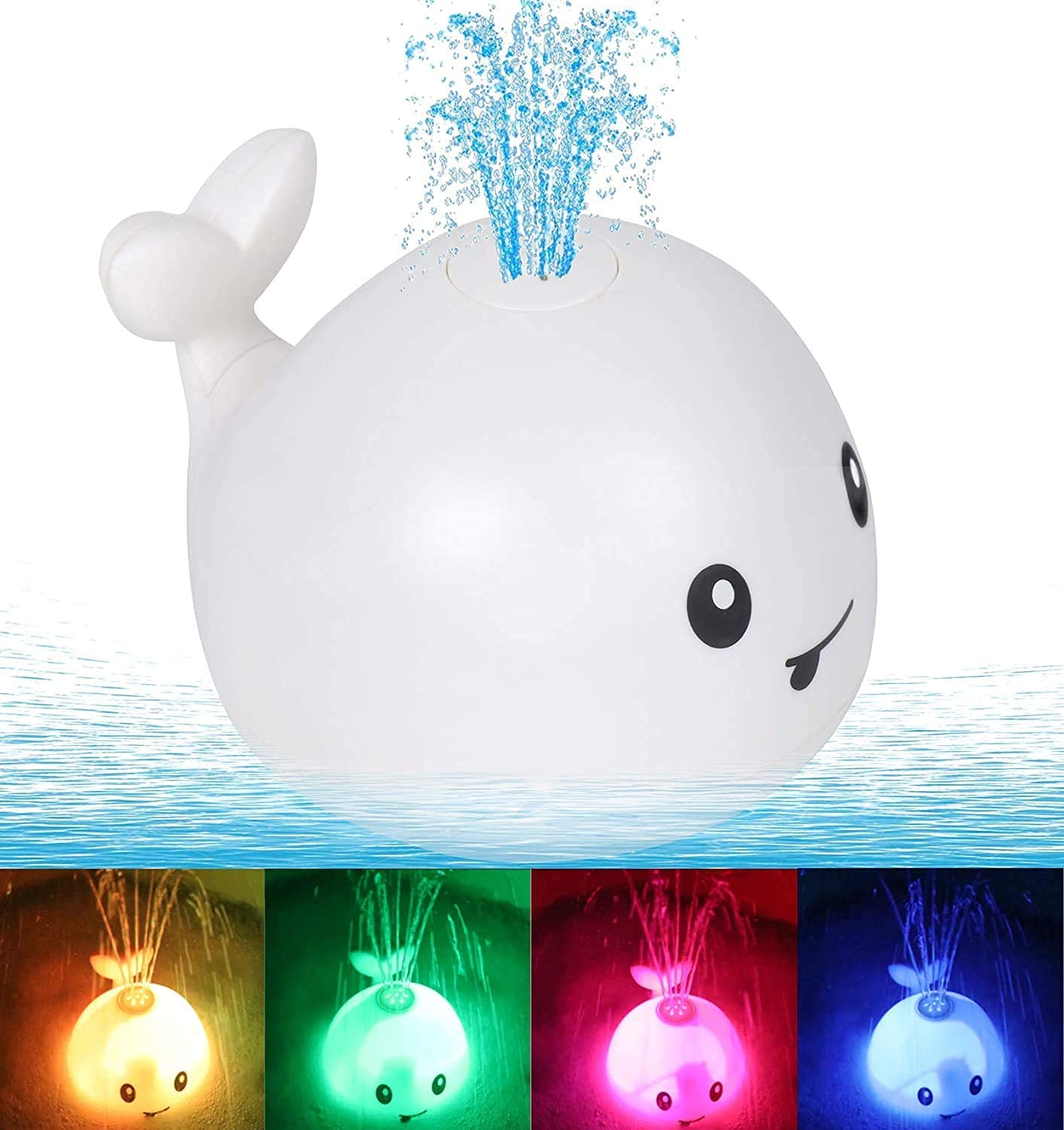 Water Spray Whale Light Up Bath Toy Whale Fountain Bath Toy With Colourful Led Lights Automatic Water Sprinkler For Kids Toy