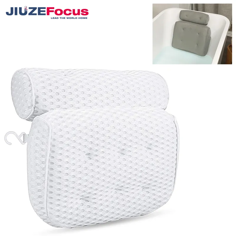 Home Back Neck Support Bathtub Spa Hot Tub Suction Cups Luxury Waterproof Comfort 3D air mesh Bath Pillow