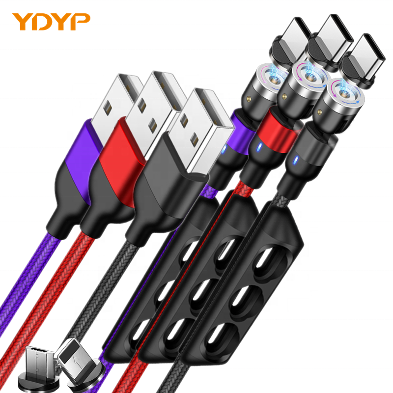 Low Price 3 in 1 LED Magnetic Charging Cable for Phone Android Charger USB Cable 2.4A Charging Type C non-Data Cable