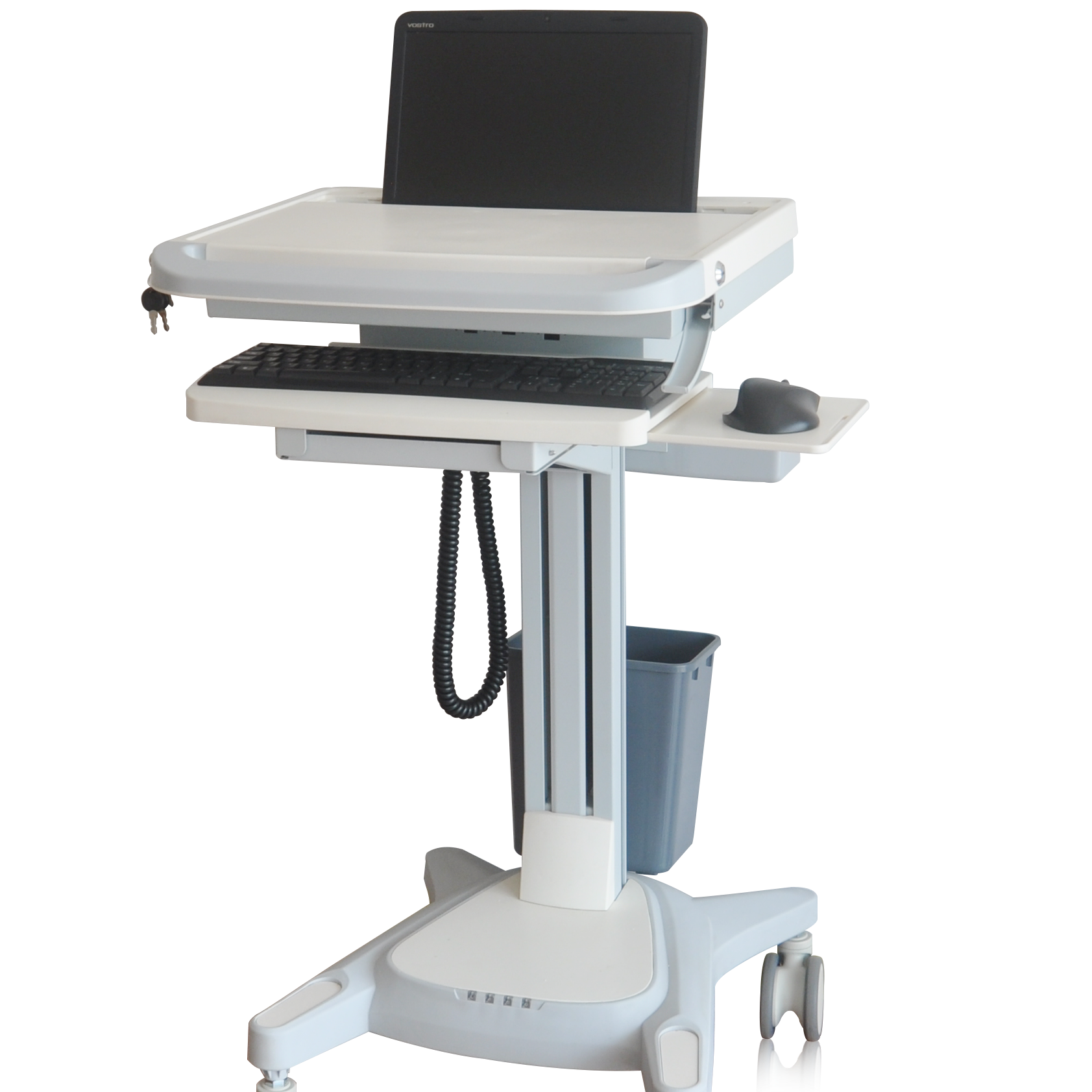 Hospital used ABS laptop computer trolley with adjusting height