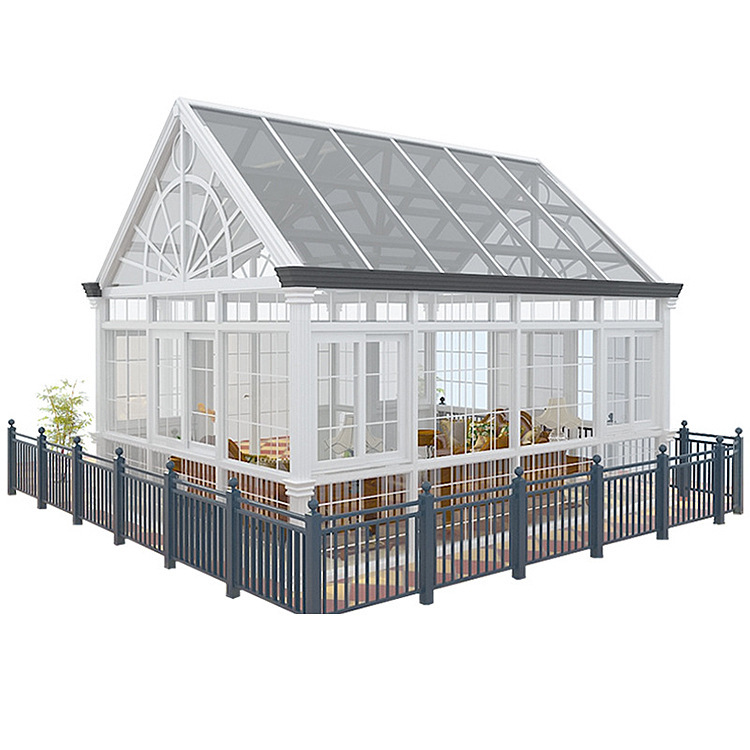 Big Victorian Greenhouse Blinds White Winter Glass House Wind Garden Aluminium Roof Outdoor Conservatory