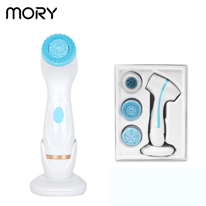 Mory, вращающаяся щетка для лица, Очищающая щетка, щетка для лица, Scrubber 2020, очиститель, частная этикетка, электрическая щетка для очищения лица, 3 в, 2 Вт, IPX-7