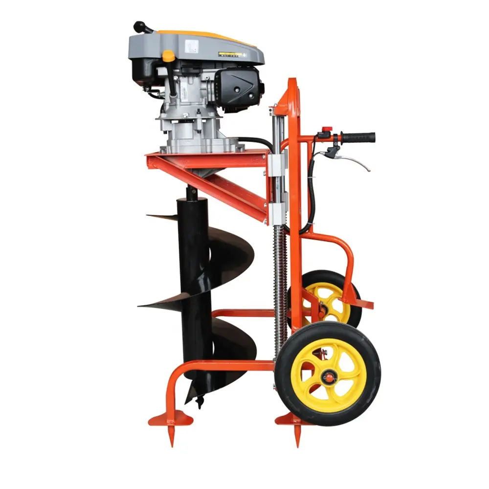 Землеройный шнек 9HP С ручной стойкой или бензиновым отверстием с дрелью 500 мм или наземной дрелью на колесиках