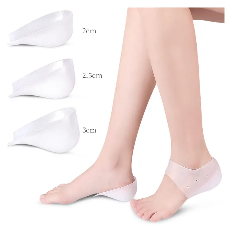 Amazon hot sale high elastic silicone socks height increase insole for Heel Pain heel Protectors for Plantar Fasciitis