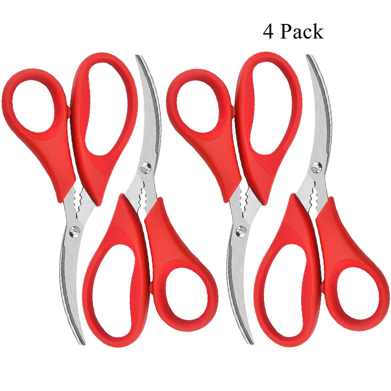 Amazon stainless steel multi 4 pack Seafood shear shrimp scissors kitchen scissors set