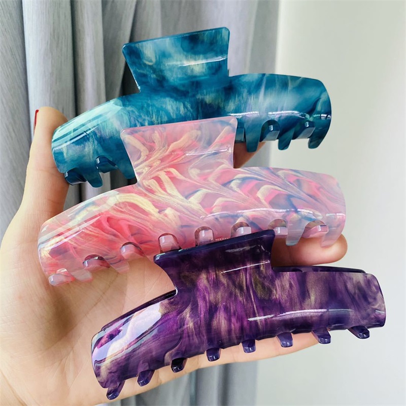 Acetate Butterfly Hair Clips Gradient Color Claw Clip Women Bathe Wedding Bridal Hair Accessories Big Clamp