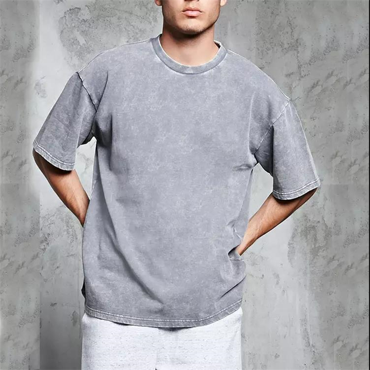 Оптом в винтажном стиле, в стиле «хип-хоп» Camiseta Slim Fit уличная рубашка свободная Stonewash хлопковая Футболка 100% хлопок пустой мужские кислой очисткой футболка