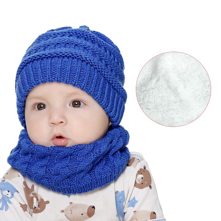 Factory New 0-2 Years Old Baby Knitted Hat Loop Infinity Scarves Children's Winter Warm Accessories Child Winter Hat Scarf Set