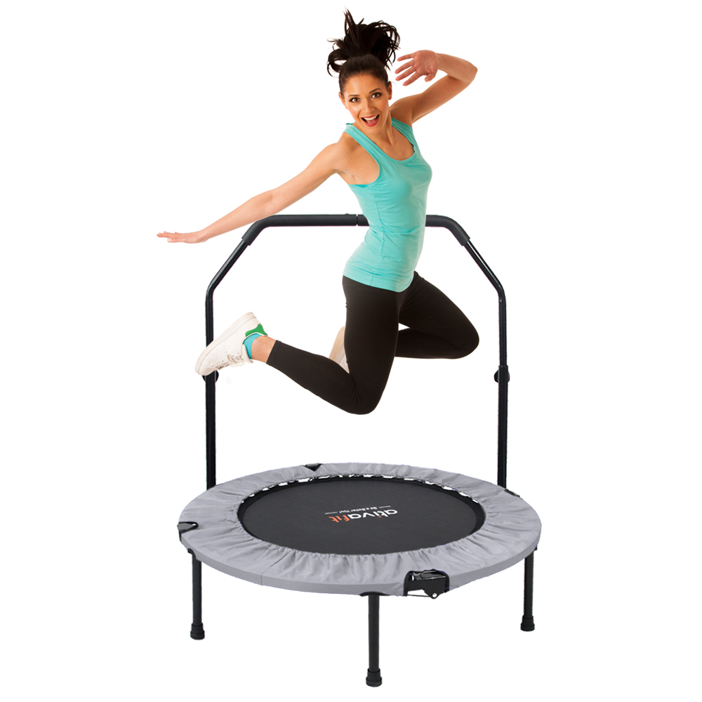 Ativafit 40 "батут для фитнеса, мини батут для тренировок с регулируемой ручкой из пены, отличный прыгающий батут для фитнеса