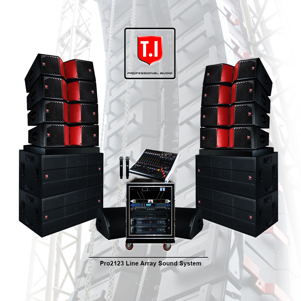 professional live sound system outdoor pro audio waterproof dual 12 inch two way line array speaker set