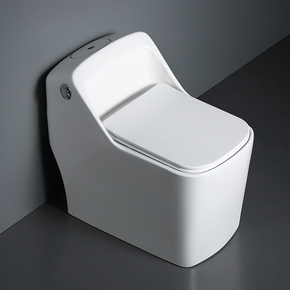 Latest Designs High Quality Glossy White Ceramic Wc Water Closet Bathroom One Piece Toilet