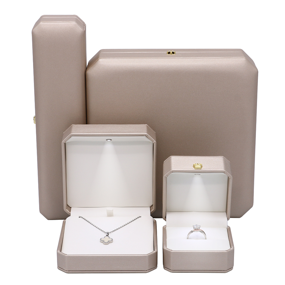 Unique Design Champagne Color Led Custom Jewelry Box Packaging