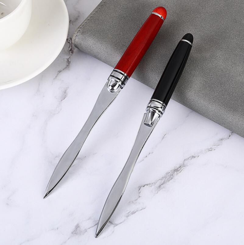 Stainless steel alloy blade black letter opening knife can be fixed logo opening envelope convenient knife Letter Opener