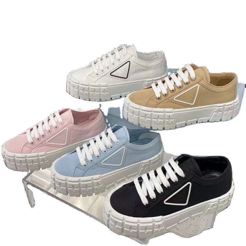 Canvas Leather Platforms Shoes Women Chunky Sneakers Fashion Shoes Women Choussure Femme Designer Shoes Women Luxury Brand Logo
