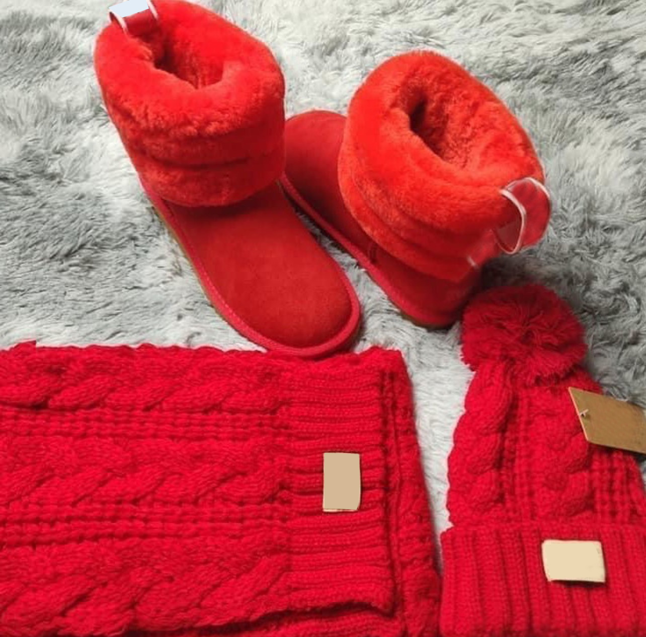 OEM Hot sale wholesale 2021 hat and scarf snow boots for kids set