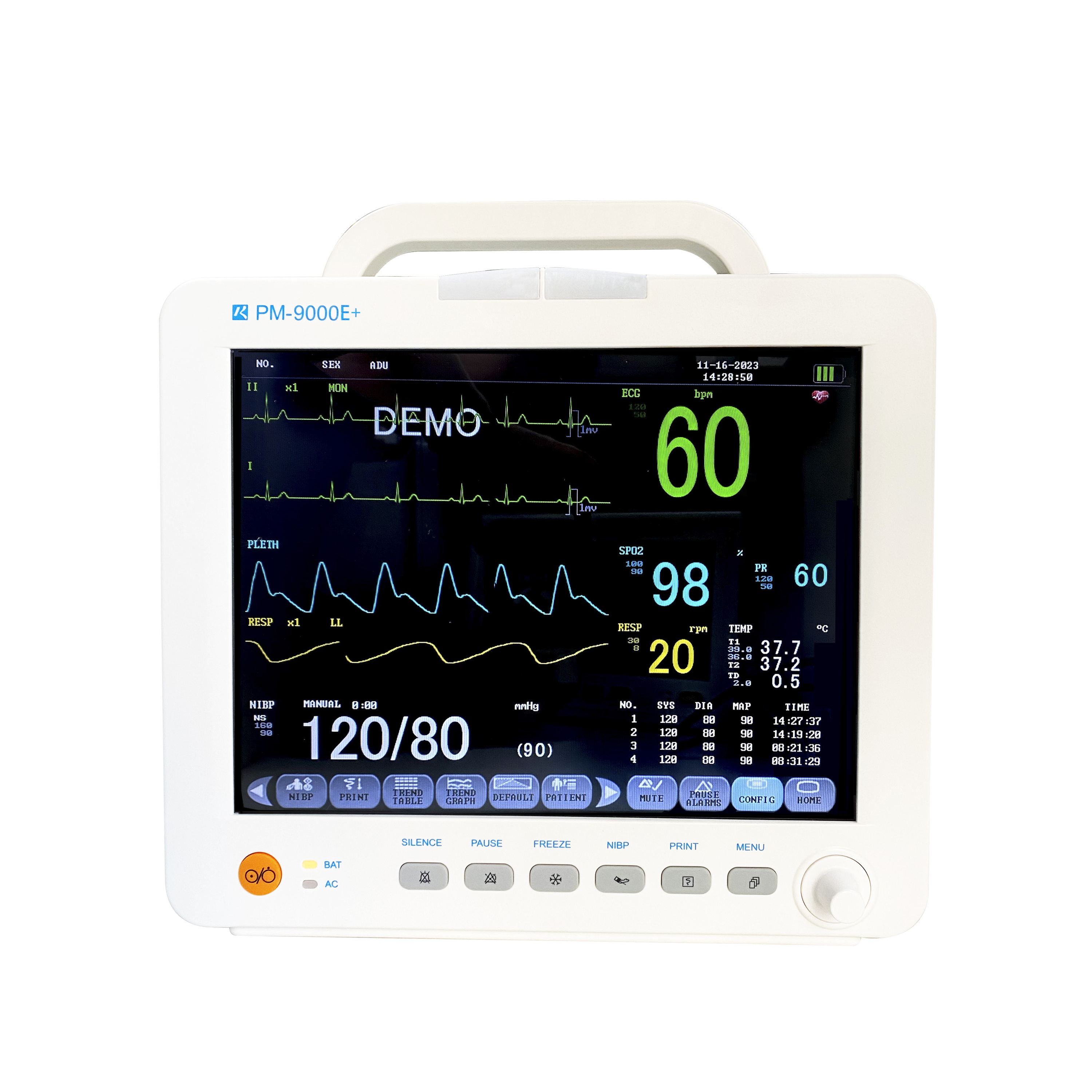 12.1inch Hospital Use Vital Signs Machine Multi-parameter Medical Machine