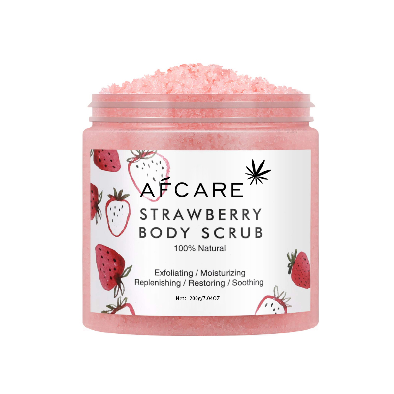 Wholesale Private label organic dead sea salt body Scrub Exfoliating Moisturizing Strawberry Body Scrub