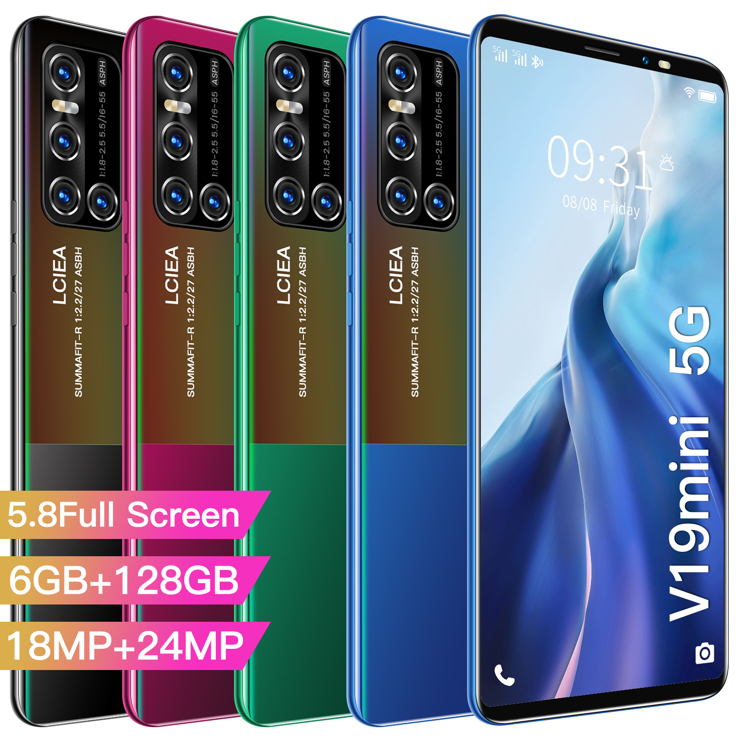 Бесплатная доставка в Камбоджу V19 mini 8 Core Dual SIM 6G + 128G мобильные телефоны 5,8 дюймов Android смартфоны мобильные телефоны