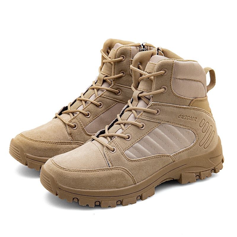 Hot selling men's rubber sole platform non-slip safety outdoor hiking shoes