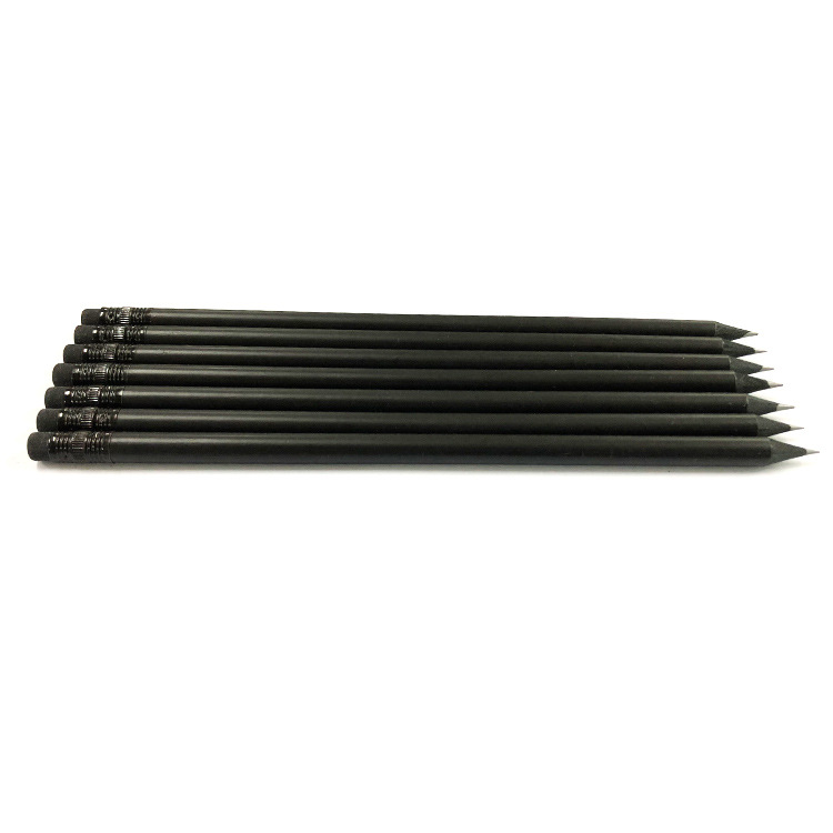 Cheap Wholesale Bulk Black Pencil School Stationary Pencil Printed Company Custom Logo HB Wood Pencil