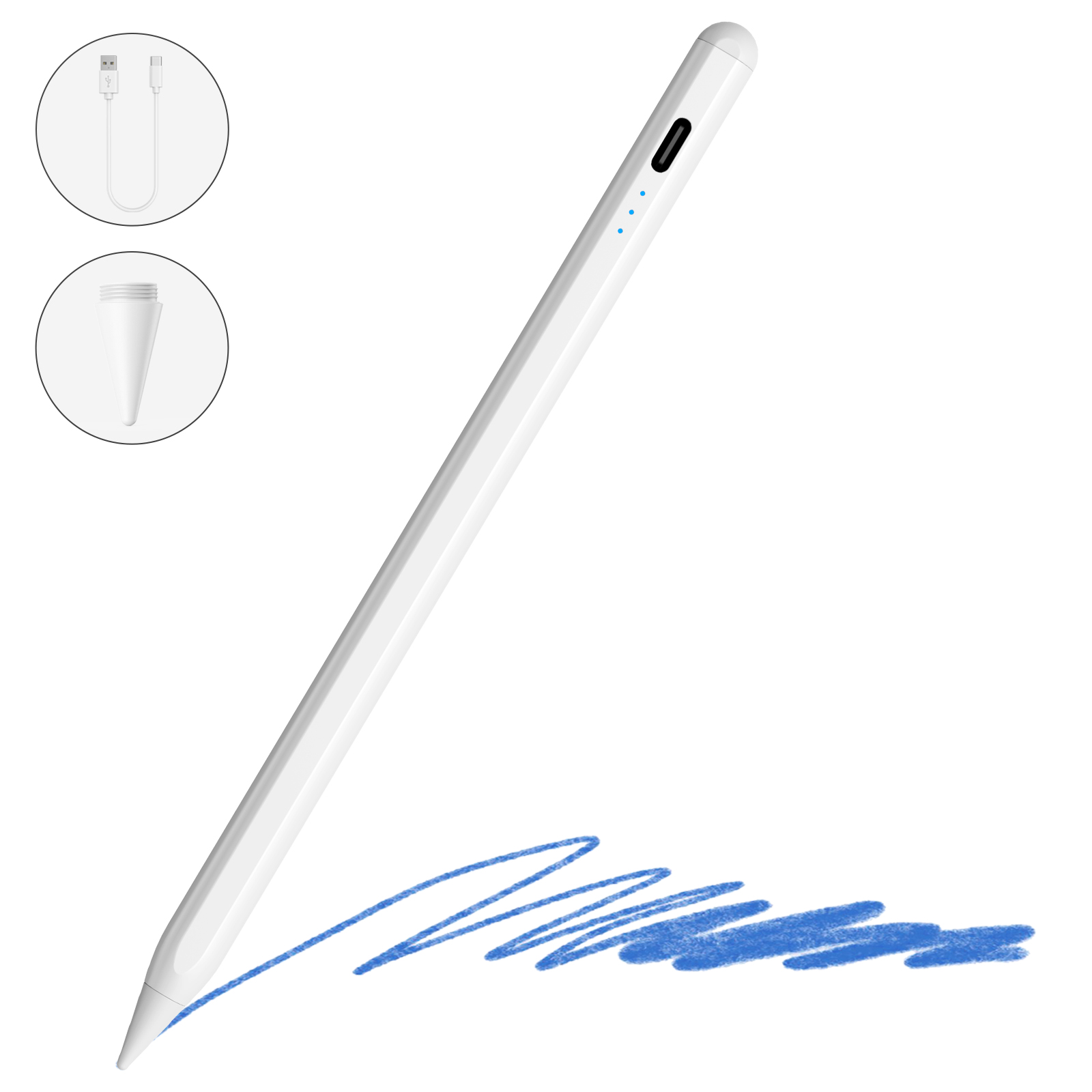 Active Digital Stylus Pen with Palm Rejection Compatible with iPad 2018 - 2021 2nd 3rd 4th 5th 6th 7th 8th Generation