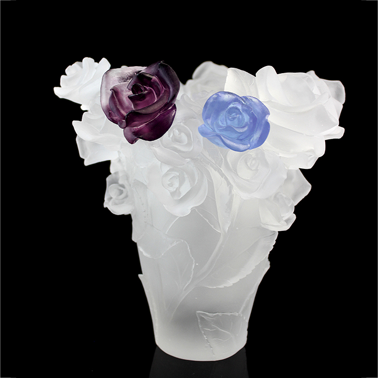White Or Golden Red Rose Glass Incense Burner Crafts For Home Decoration Or Office