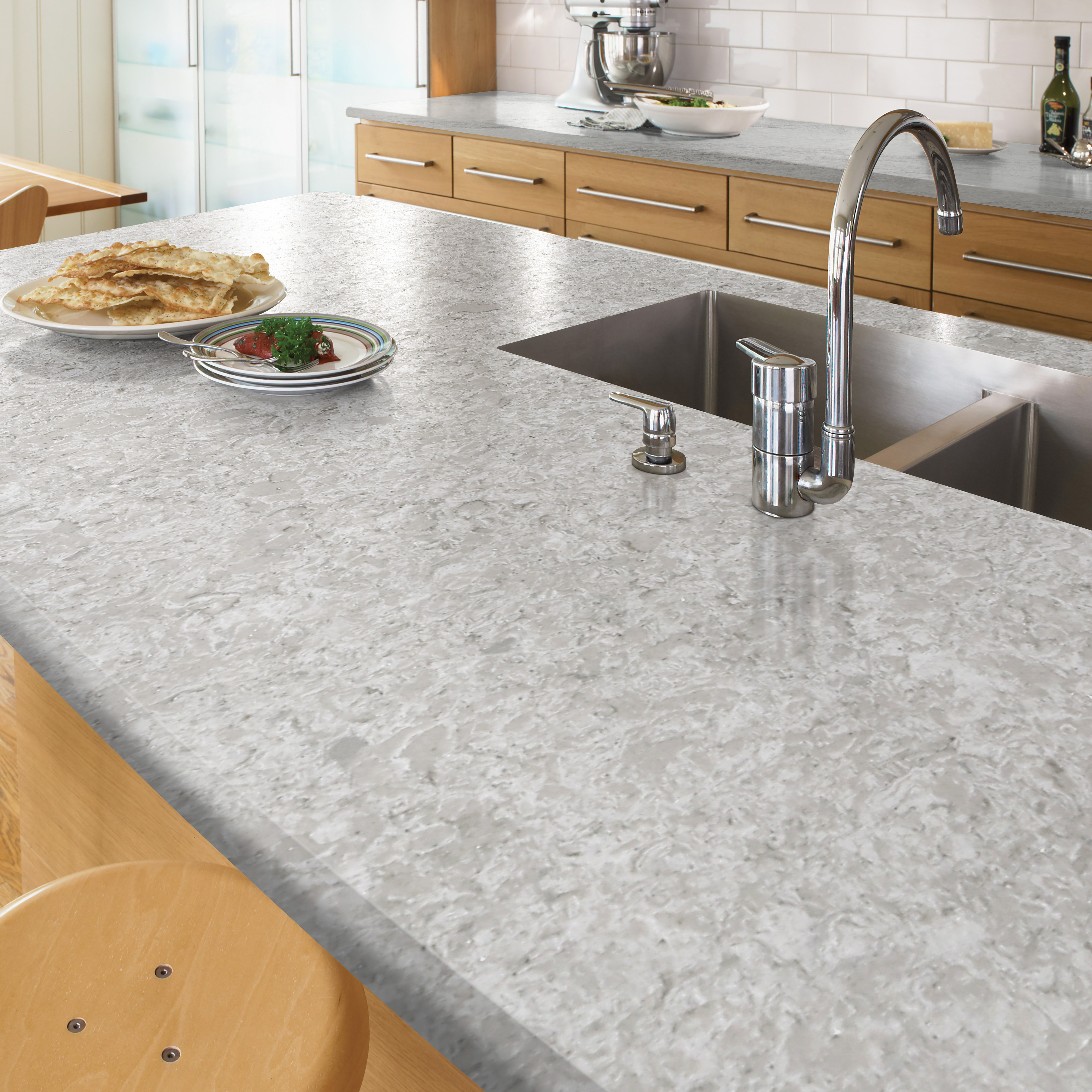 LE- Granite Quartz Stone Countertops Polished Jumbo Artificial Stone Vanity Top Solid Surface Faux Brick Panels Engineered Stone
