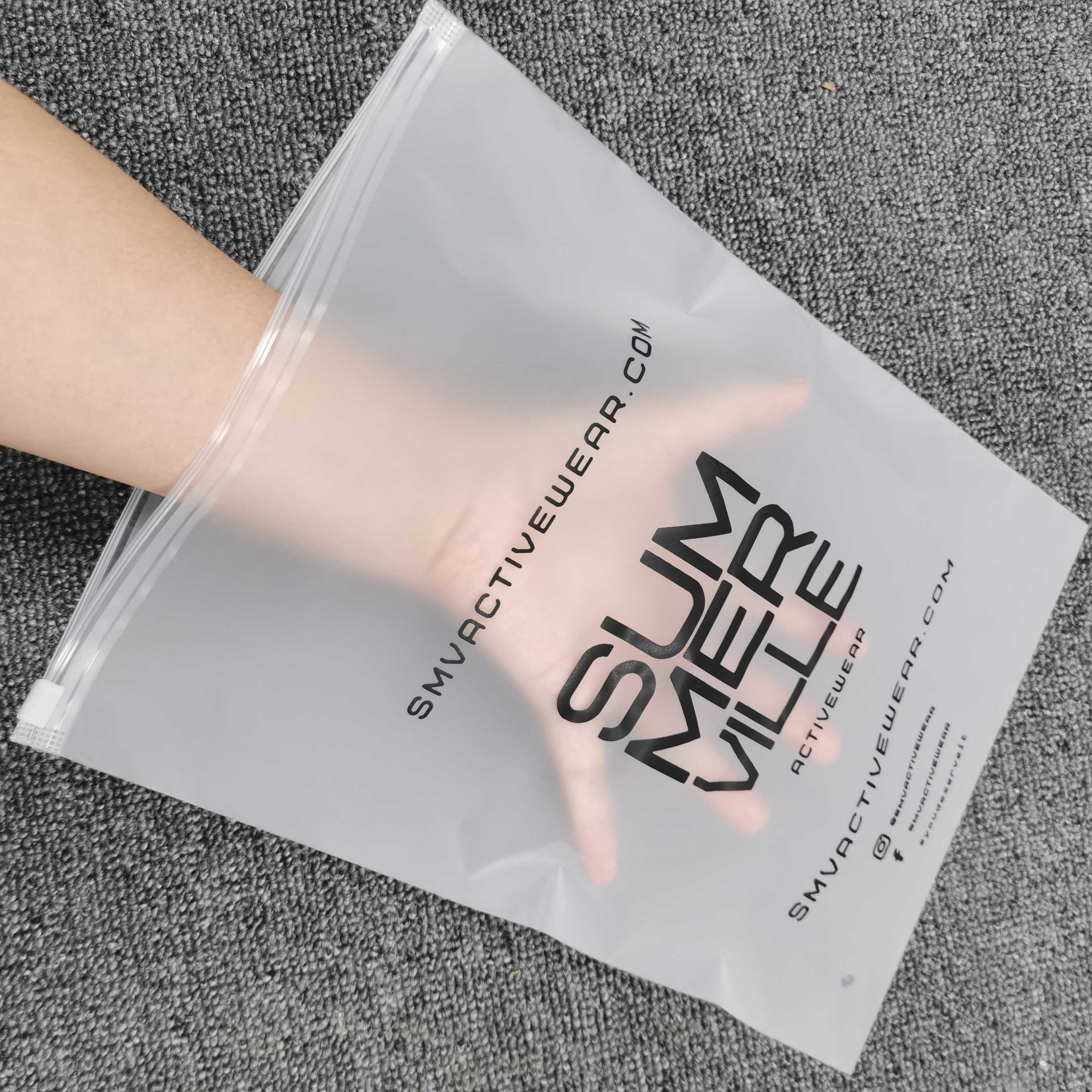 Прозрачный матовый Пользовательский логотип zip lock ПВХ косметичка