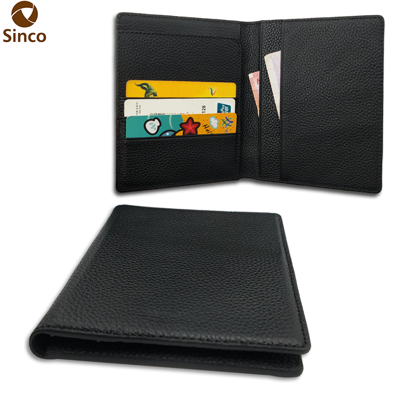 Business Pebble Grain Genuine Leather Custom Passport Holder Customize Vaccine Card holder Wallet Cover