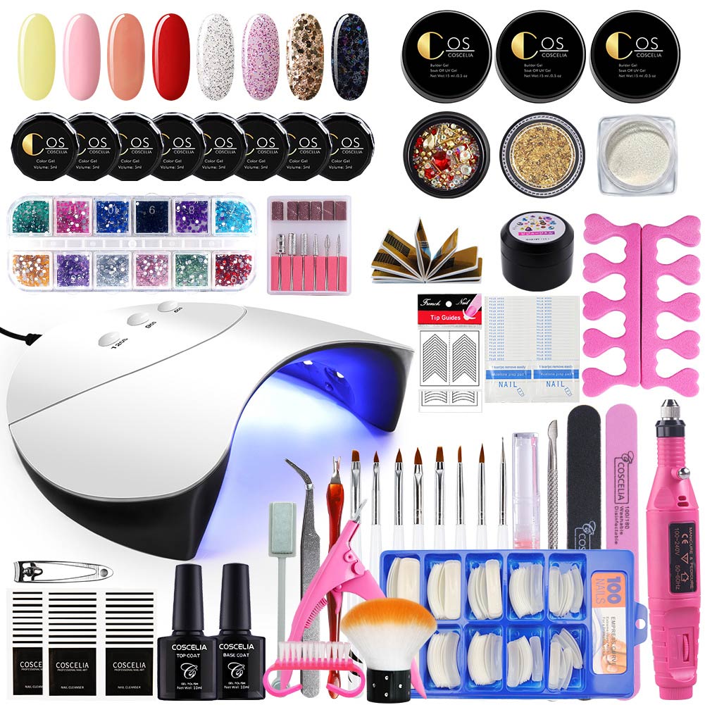 COSCELIA Professional Nail gel Kit and UV Lamp Products Full Kit for UV