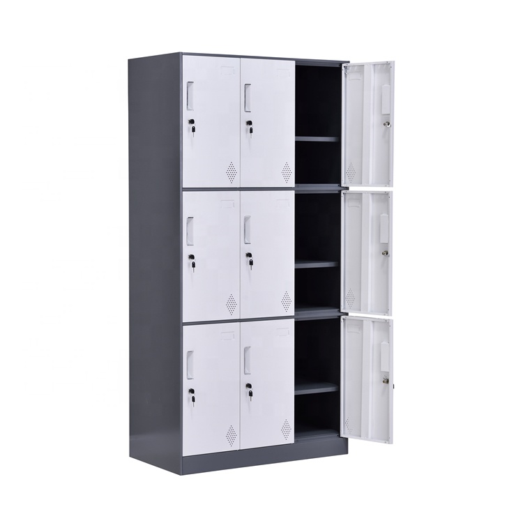 Modern Steel Wardrobe Closet With Locks Staff Locker Office Metal Armoire Clothes Storage Wardrobe Cabinet