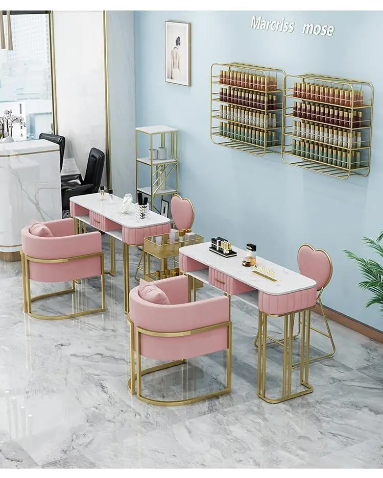 Professional Equipment Manicure Desk Client Table Nail Table Nail Salon Salon Furniture Grey Fengxiang1987 Cheap Luxury Pink