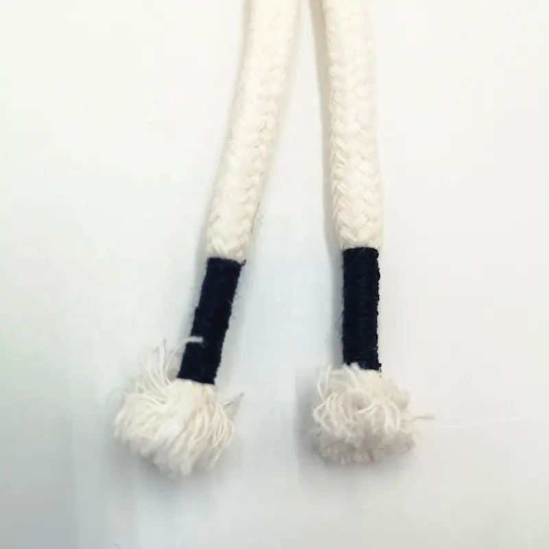 Hot sale 100% cotton braided custom tips drawstring