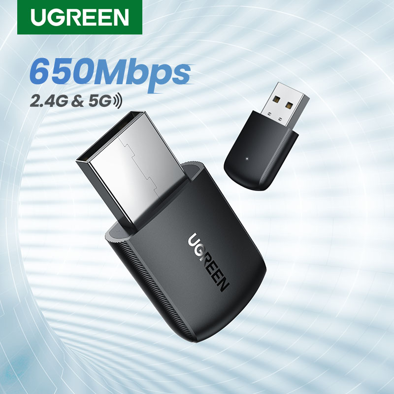 Wi-Fi адаптер Ugreen, 650 Мбит/с, USB, 2,4/5 ГГц