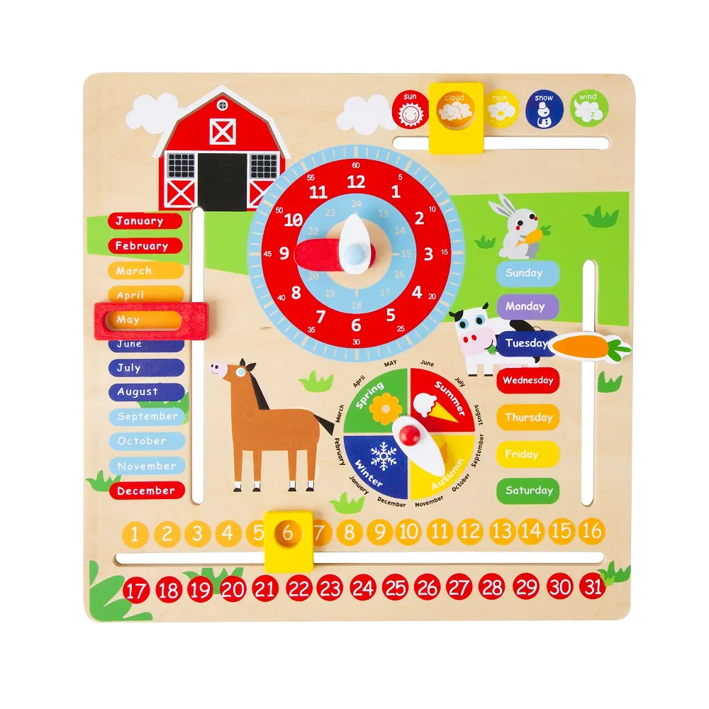 Classic World Wooden Magnetic Toy Weather Calendar Preschool Learning Montessori Kids Educational Toys China