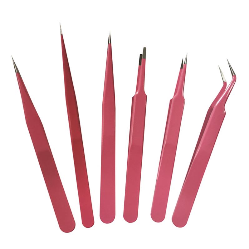 Eyelash Tweezer Holder Lash Lens Stand Laah Eyelashes Extension Custom Pointy Packaging Box Eyebrow Pink Volume Rose Tweezers