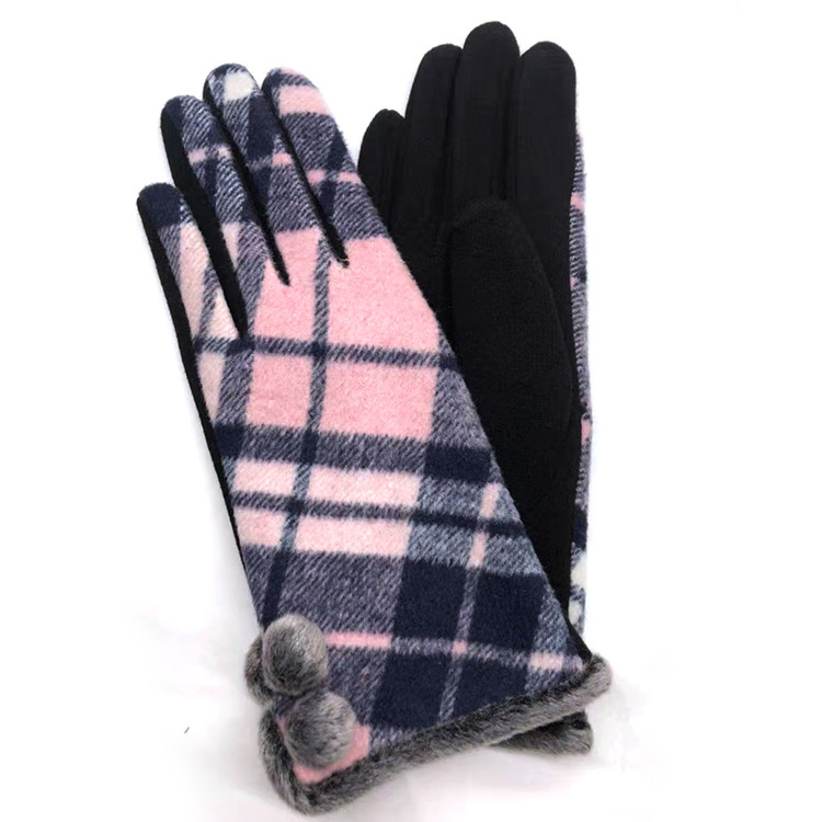 Autumn and winter children students Korean version of the touch screen cashmere plus velvet thick warm gloves