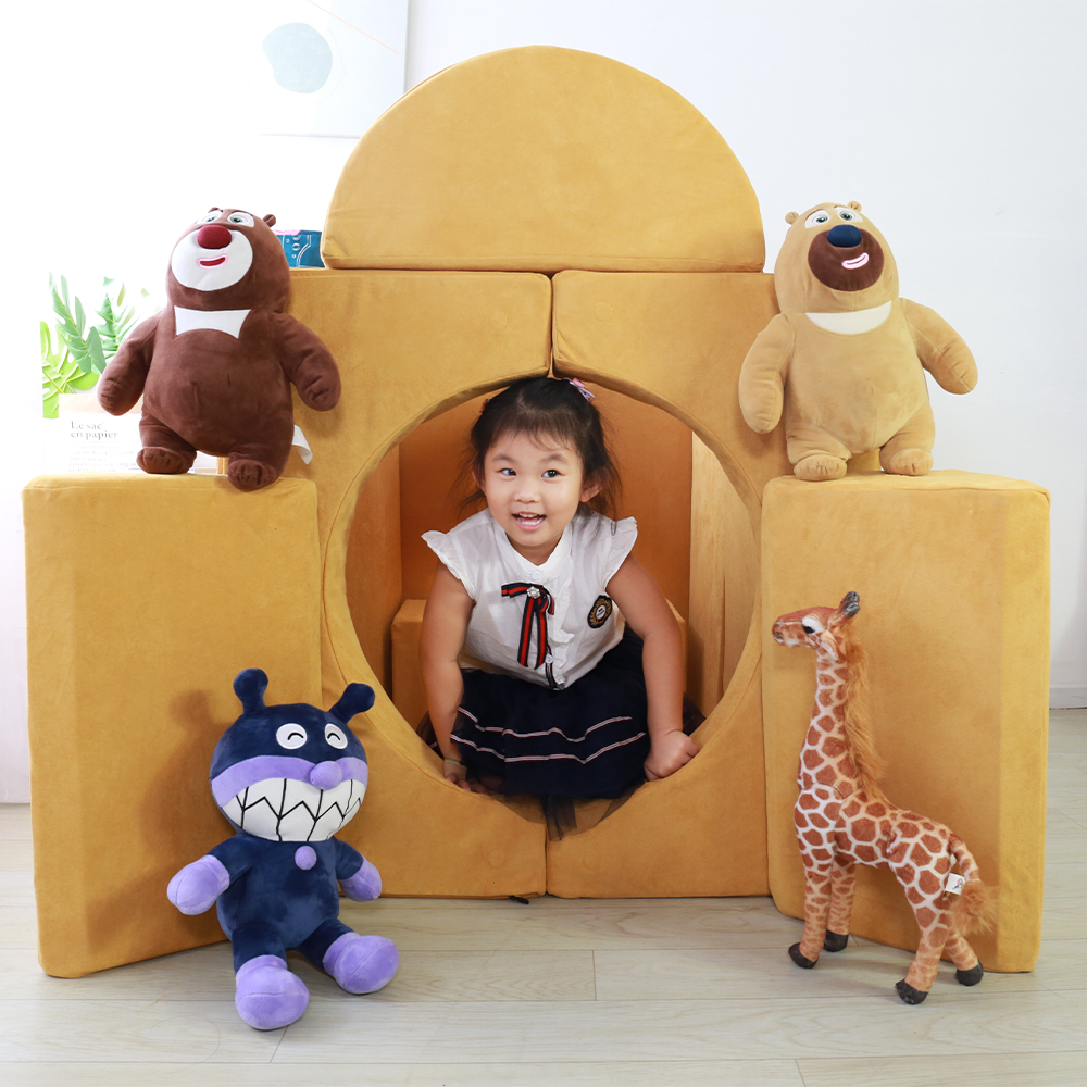 Indoor Play Sofa Furniture, Cetipure Foam Filling Living Room Sofa Couch Foldable Magnet Children Kids Play Couch