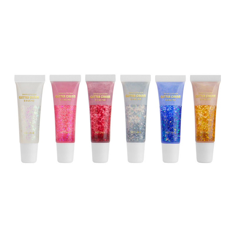 Body Glitter 4 Colors Holographic Chunky Glitter With Long Lasting Fix Gel for Face Body Hair Nail Brighten