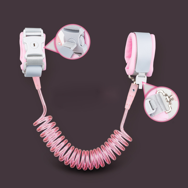 Toddler Baby 360 Degree Rotating Adjustable Bracelet Connector Anti-Lost Leash With Key Lock
