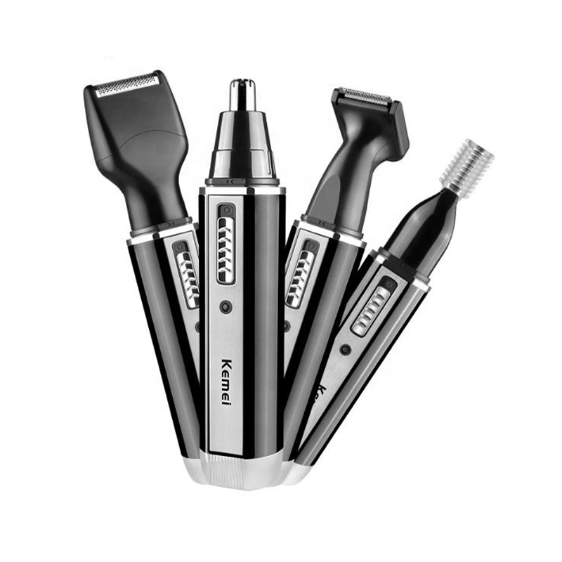 Kemey Nose Hair Trimmer комплект KM-6630 4 в 1 перезаряжаемый не вызывает болезненных ощущений Мужская ухо и в носу и ушах, машинка для стрижки волос