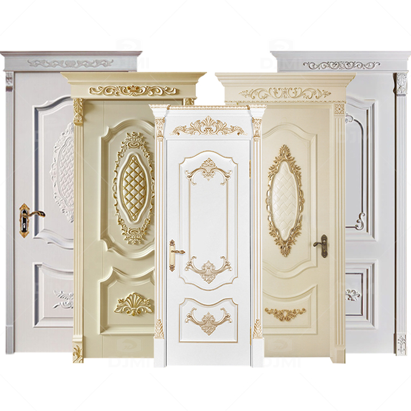 Teak Oak Solid Wood Interior Doors Classical Main Entrance Wooden Doors For House