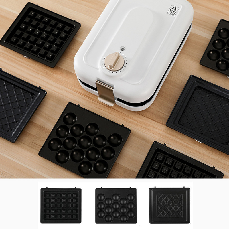 Professional Manufacture Cheap Popular Product Electric Waffle Maker 3 Plate Replaceable