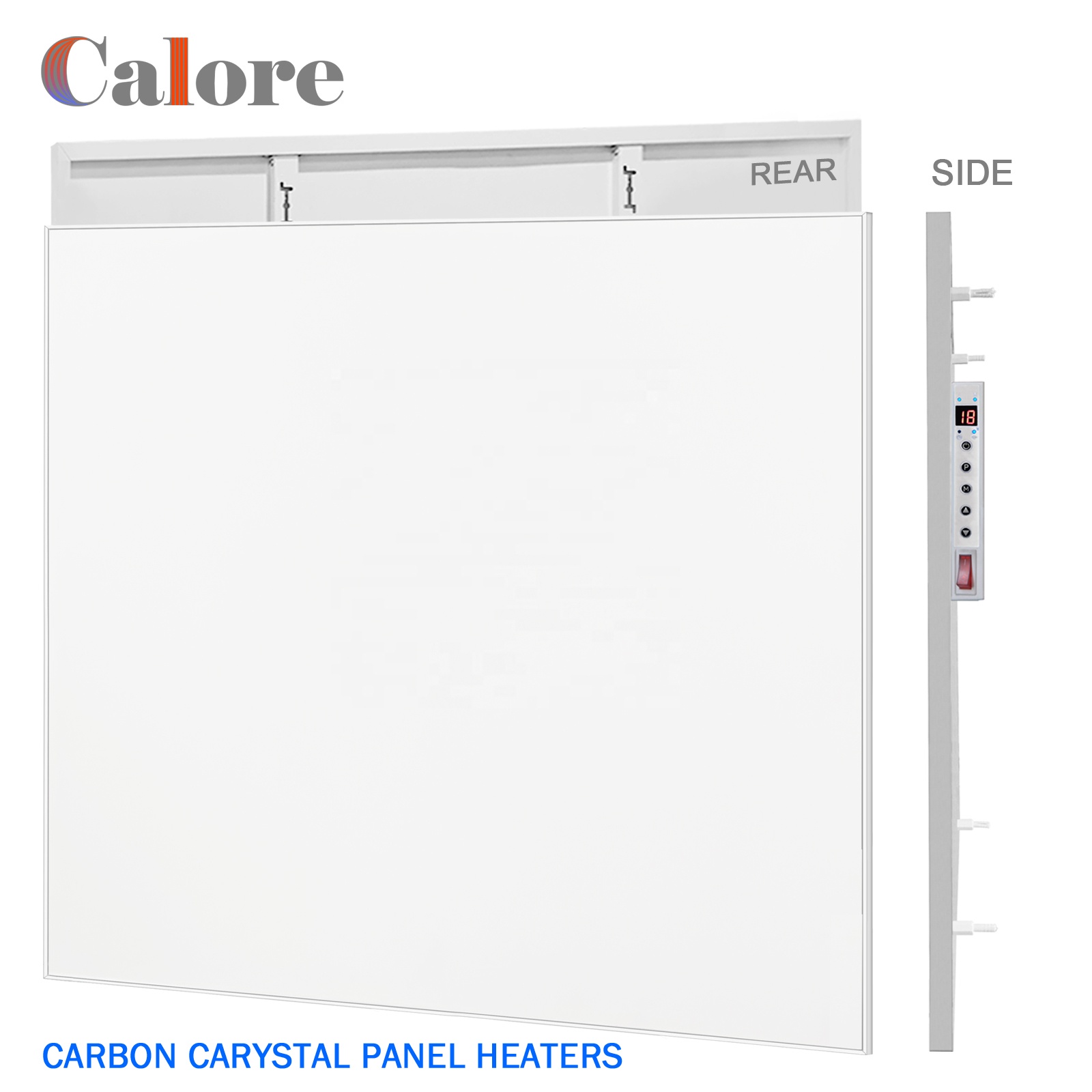White smart health far infrared radiant carbon crystal panel heater C072 weekly timer double over heat protection room heater